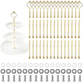 15 Sets 3 Tiered Cake Stand Hardware Kit, Zinc-Alloy, Gold Crown in Golden
