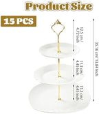 15 Sets 3 Tiered Cake Stand Hardware Kit, Zinc-Alloy, Gold Crown in Golden, alternate view 3
