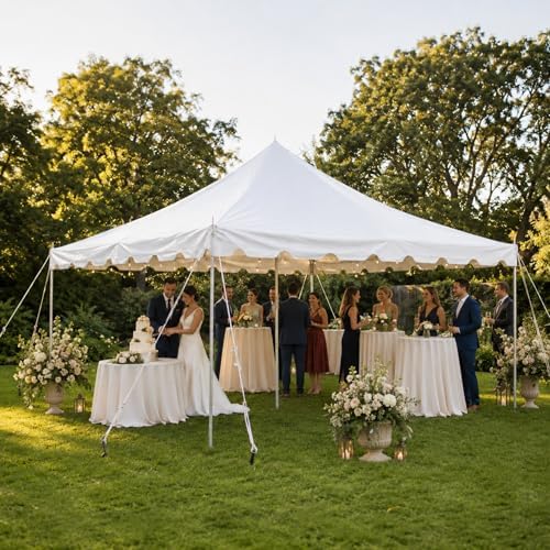 15' x 15' Weekender Pole Canopy, White Top