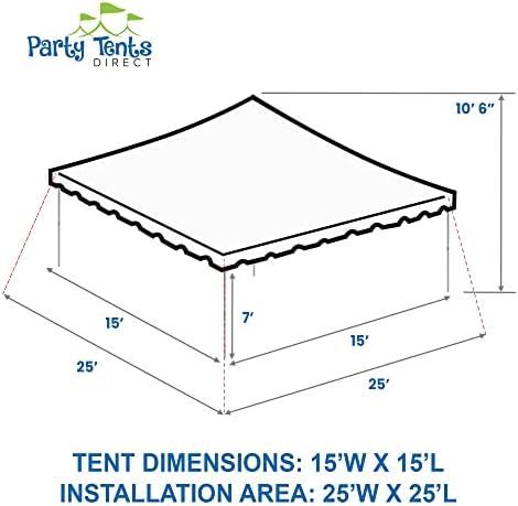 15' x 15' Weekender Pole Canopy, White Top, alternate view 2