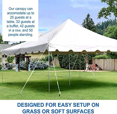 15' x 15' Weekender Pole Canopy, White Top, alternate view 4