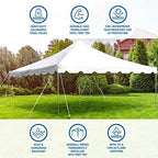 15' x 15' Weekender Pole Canopy, White Top, alternate view 5
