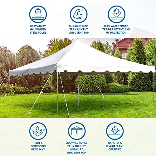 15' x 15' Weekender Pole Canopy, White Top, alternate view 5