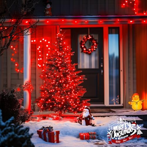 150 LED Connectable Red Christmas Lights Indoor Outdoor Waterproof, alternate view 6