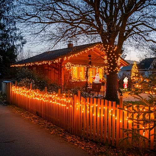150 LED Orange Halloween Lights Indoor, Fall Lights Plug in in Orange, alternate view 5