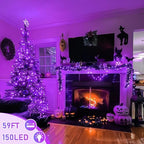 150 LED Purple String Lights, Connectable Halloween Lights Indoor, alternate view 4