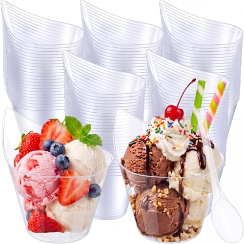 150 Pack 7 Oz Clear Clear Plastic Dessert Cups in 7 oz in Clear