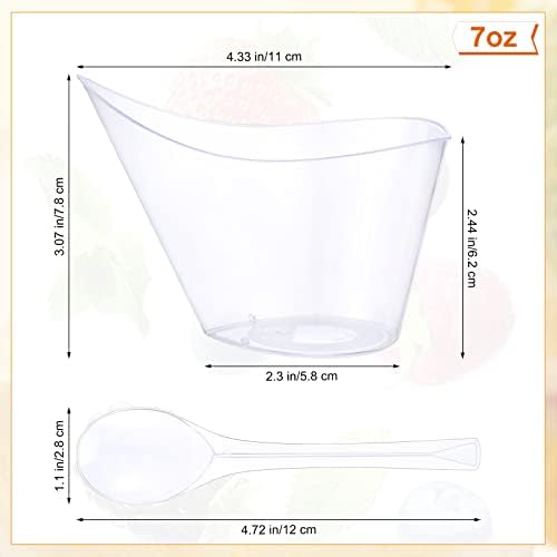 150 Pack 7 Oz Clear Clear Plastic Dessert Cups in 7 oz in Clear, alternate view 3
