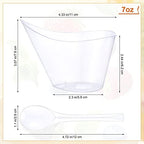 150 Pack 7 Oz Clear Clear Plastic Dessert Cups in 7 oz in Clear, alternate view 3