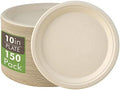 150 Pack Compostable Bagasse Paper Plates 10.25 inch, Nature in 150 Count (Pack of 1) in Nature
