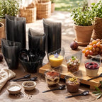 150 Pack Plastic Dessert Cups with Tasting Spoons,7 oz, Black in 7 oz in Black, alternate view 2