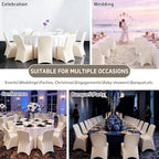 150 PCS Spandex Folding Chair Covers Ivory, Universal Fitted, alternate view 6