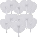 150 Pcs White Heart Paper Fans