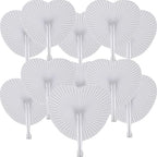 150 Pcs White Heart Paper Fans