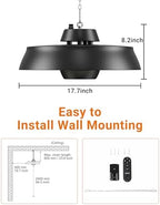 1500W Carbon Infrared Hanging Patio Heater, 3-Second Warmth, Black in Black, alternate view 3