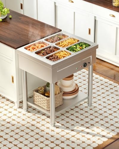 1500W Commercial Food Warmer, Electric Steam Table, alternate view 2