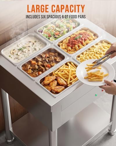 1500W Commercial Food Warmer, Electric Steam Table, alternate view 4