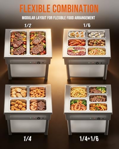 1500W Commercial Food Warmer, Electric Steam Table, alternate view 7