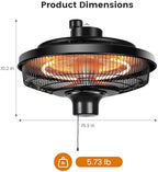 1500W Electric Ceiling Heater for Home, Patio, Gazebo & Greenhouse, alternate view 2