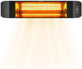 1500W Electric Infrared Patio Heater, Fast 3-Second Warmth, Black in Black