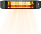 1500W Electric Infrared Patio Heater, Fast 3-Second Warmth, Black in Black
