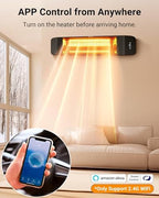 1500W Electric Infrared Patio Heater, Fast 3-Second Warmth, Black in Black, alternate view 2