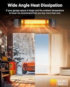 1500W Electric Infrared Patio Heater, Fast 3-Second Warmth, Black in Black, alternate view 6