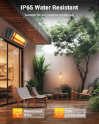 1500W Electric Infrared Patio Heater, Fast 3-Second Warmth, Black in Black, alternate view 7