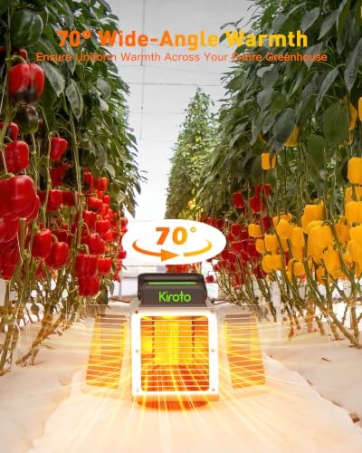 1500w Greenhouse Heater, with APP Remote Control, Portable Outdoor Winter Heater With Thermostat For Plants, alternate view 2