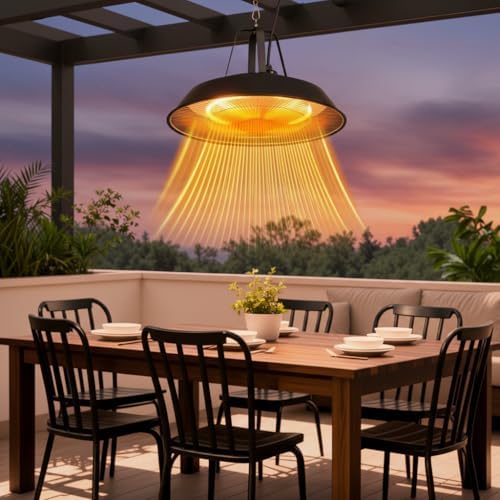 1500W Hanging Patio Heater, Ceiling-Mounted Infrared Heater
