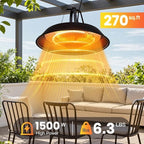 1500W Hanging Patio Heater, Ceiling-Mounted Infrared Heater, alternate view 2
