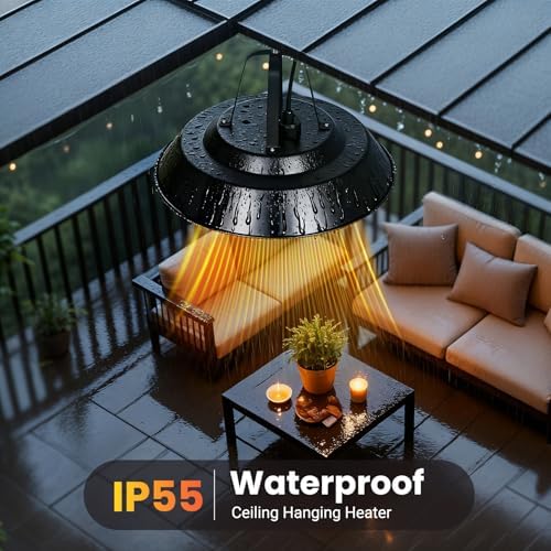 1500W Hanging Patio Heater, Ceiling-Mounted Infrared Heater, alternate view 4