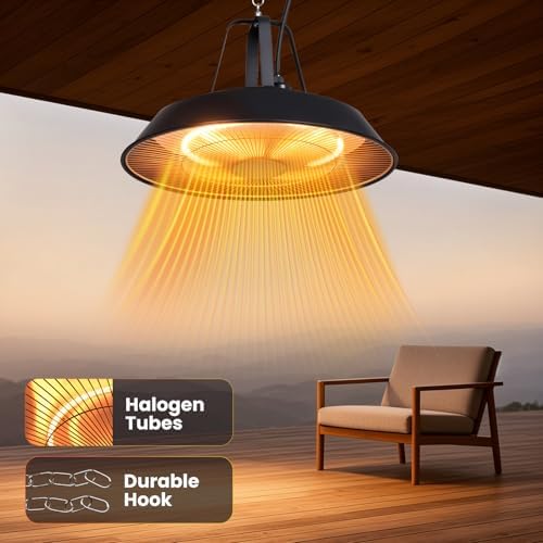 1500W Hanging Patio Heater, Ceiling-Mounted Infrared Heater, alternate view 5
