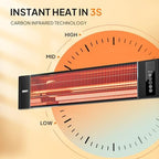 1500W Outdoor Electric Heater Patio, Wall-mounted Heater, alternate view 4