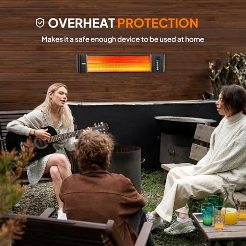 1500W Outdoor Electric Heater Patio, Wall-mounted Heater, alternate view 6