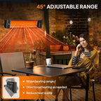 1500W Outdoor Electric Heater Patio, Wall-mounted Heater, alternate view 7