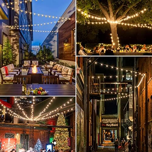 150Ft(3x50Ft) Outdoor String Lights, Connectable G40 Globe Patio Lights Connectable with 75+6 LED Plastic Bulbs, alternate