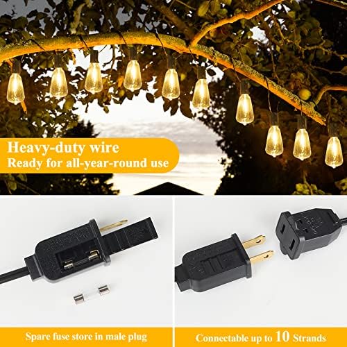 150FT Outdoor String Lights 77 Bulbs, Waterproof Patio Lights, alternate view 6