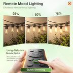 150FT Outdoor String Lights LED with Remote Dimmable Waterproof, alternate view 5