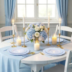150pieces Baby Blue Plastic Plates with Gold Rim - Disposable Gold Plastic Silverware With Blue Handle-Baroque, alternate
