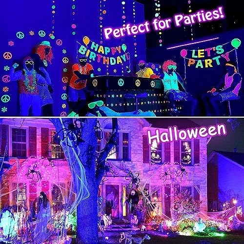 150W Black Lights, Blacklight Flood Light with Plug and Switch, for Glow Party, Halloween, Fluorescent Poster, alternate view