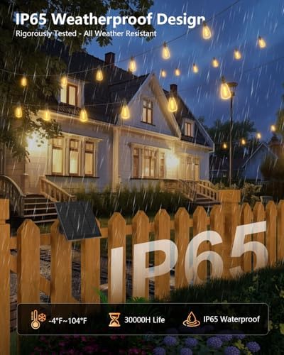 151FT Solar String Lights Outdoor, 48+2 Shatterproof LED Lights, alternate view 3