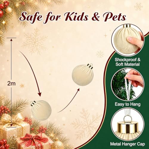 15ct Christmas Ball Ornaments, 3.15" Shatterproof Christmas Tree Decorations, Perfect Hanging Ball for, alternate view 4