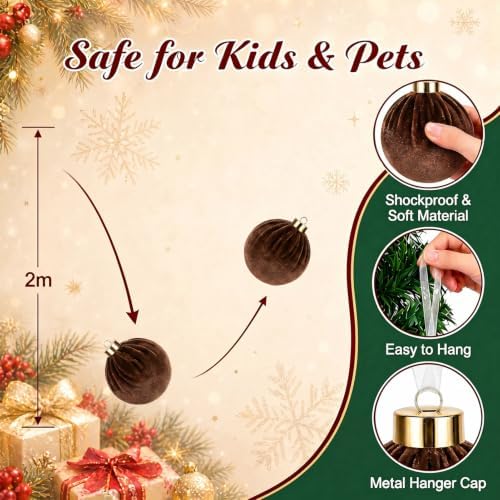 15ct Christmas Ball Ornaments, 3.15" Shatterproof Christmas Tree Decorations, Perfect Hanging Ball for, alternate view 4