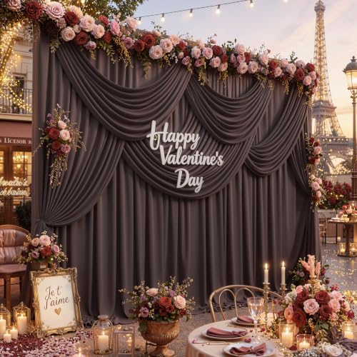 15ft x 10ft Brown Backdrop Curtains, Wrinkle Free Drapes Back Drop Cloth in Brown, alternate view 3