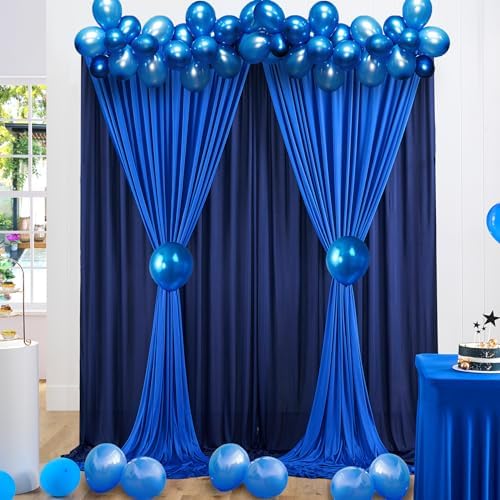 15ft x 10ft Royal Blue and Navy Blue Backdrop Curtains Panels for Parties Wedding, Wrinkle Free Backdrop Drapes, alternate