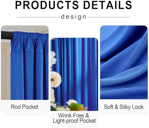15ft x 10ft Royal Blue and Navy Blue Backdrop Curtains Panels for Parties Wedding, Wrinkle Free Backdrop Drapes, alternate