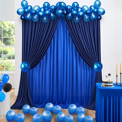 15ft x 10ft Royal Blue and Navy Blue Backdrop Curtains Panels for Parties Wedding, Wrinkle Free Backdrop Drapes, alternate