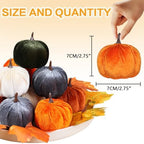15PCS Fall Pumpkins for Indoor Autume Thanksgiving Home Decor, alternate view 3