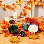 15PCS Fall Pumpkins for Indoor Autume Thanksgiving Home Decor, alternate view 5